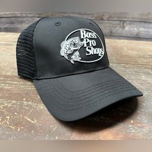 Bass Pro Shops all black trucker cap